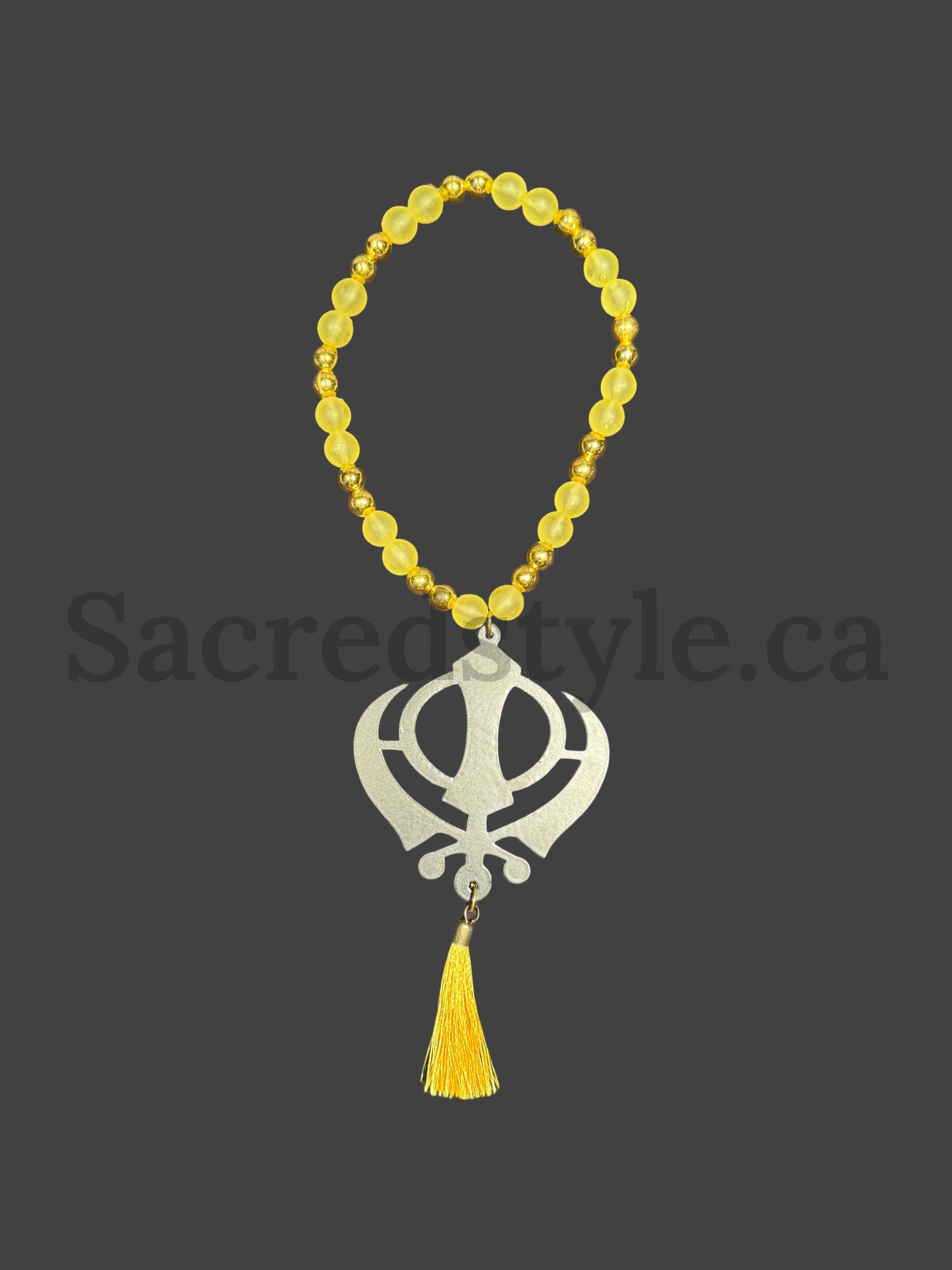 Khanda with beads, Car Hanging, Car Decor, Sikh gift Items
