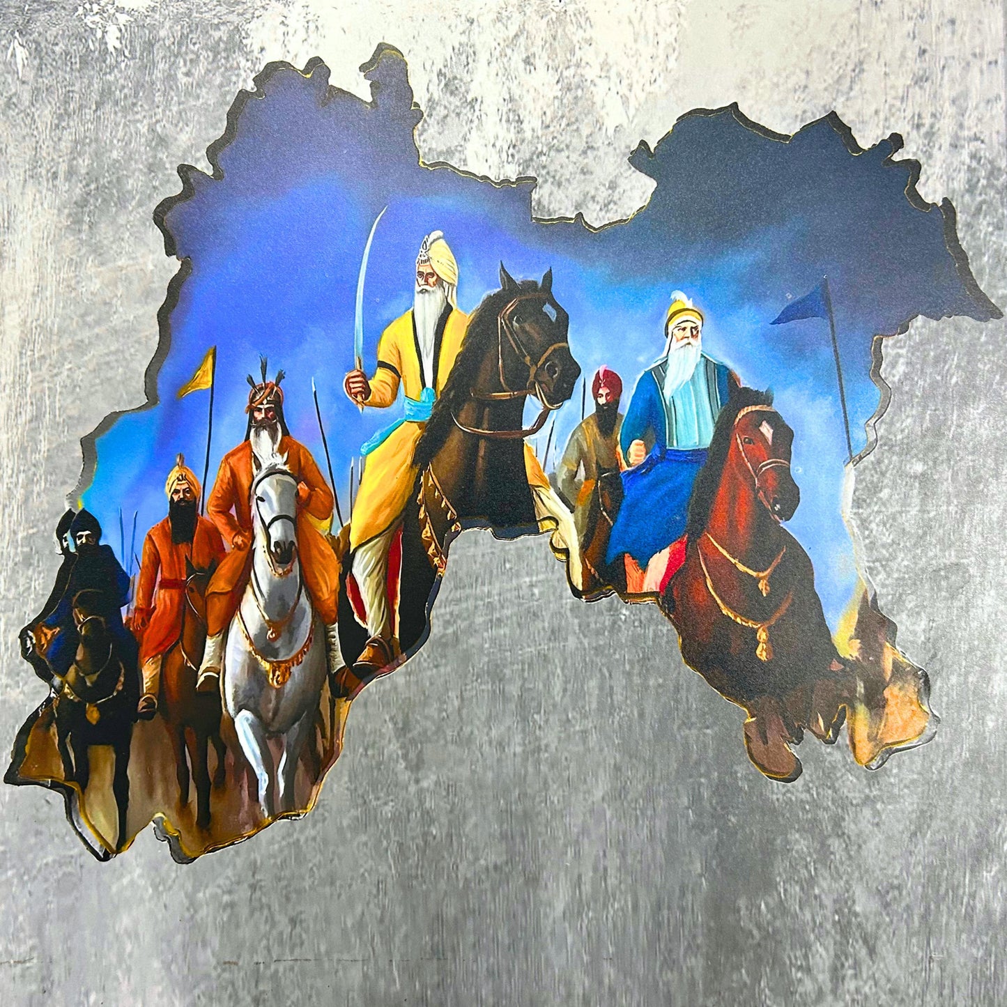 Panjab Map Wall Poster, Punjabi Wall Hanging 23x17 in, Before 1947 Panjab Map, Panjabi Home decor, Sikh Gift items,