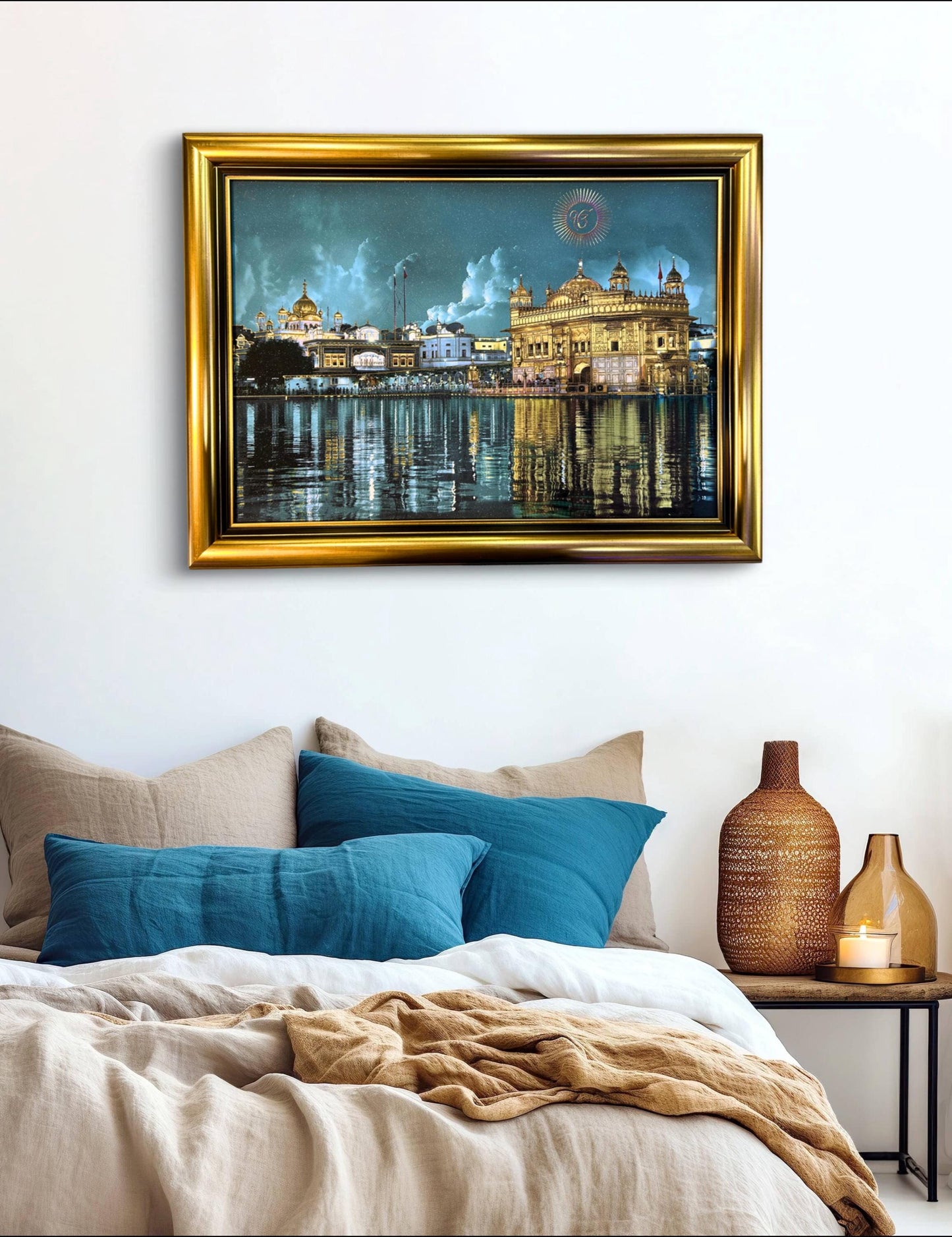 The Golden Temple Photo 32x24 inches, Sri Darbar Sahib, Amritsar Saab, Sikh home decor, Wall hanging, Sikh gift items,