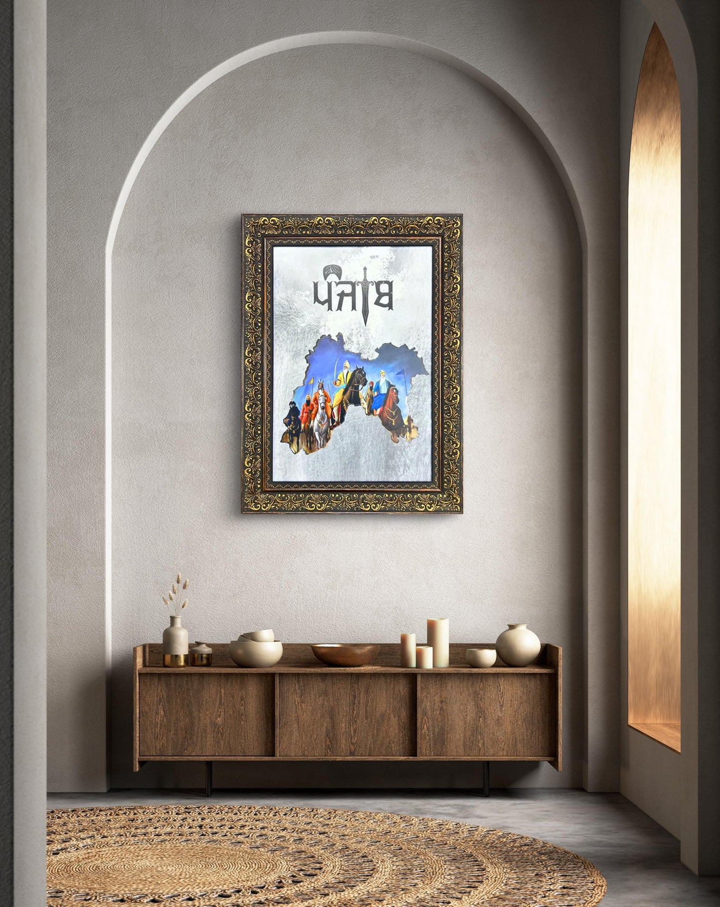 Panjab Map Wall Poster, Punjabi Wall Hanging 23x17 in, Before 1947 Panjab Map, Panjabi Home decor, Sikh Gift items,