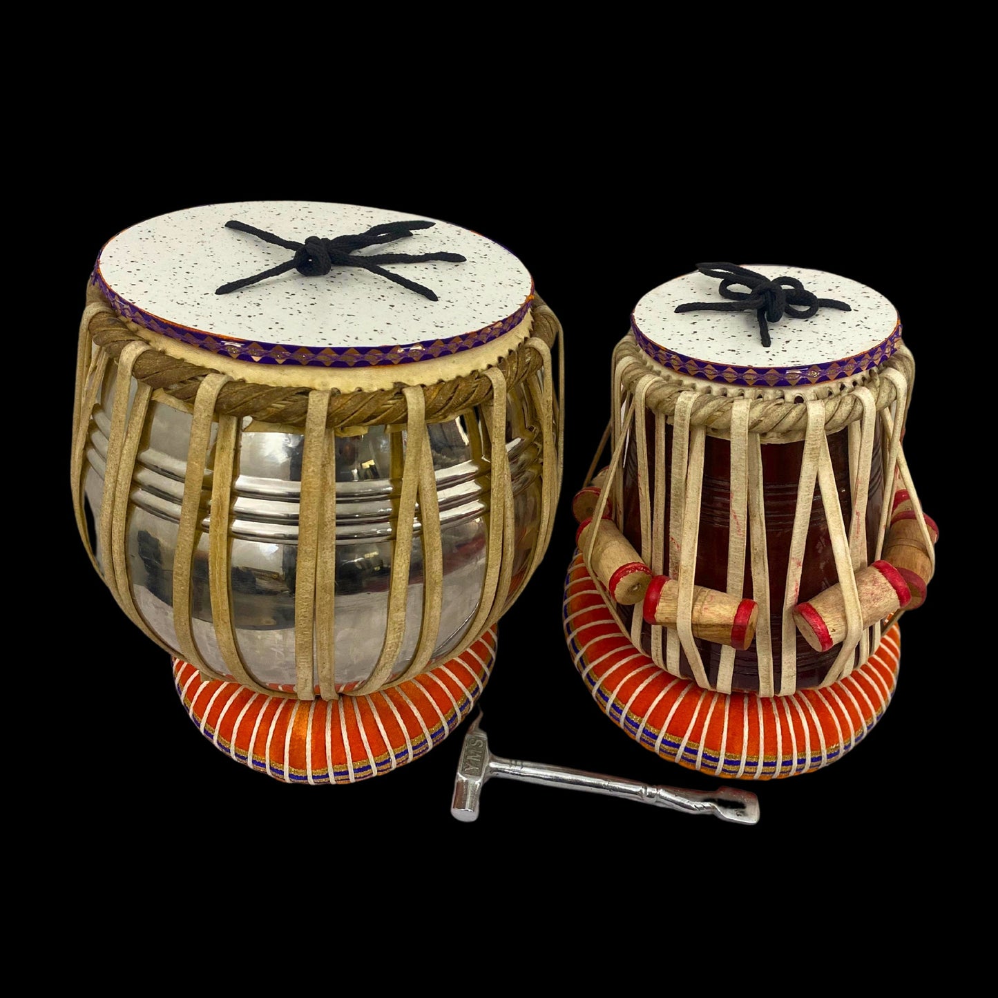 Tabla Set, Indian Drum, Stainless Steel Professional Bayan & Dayan Percussion Musical Instrument, Indian Classical Music,