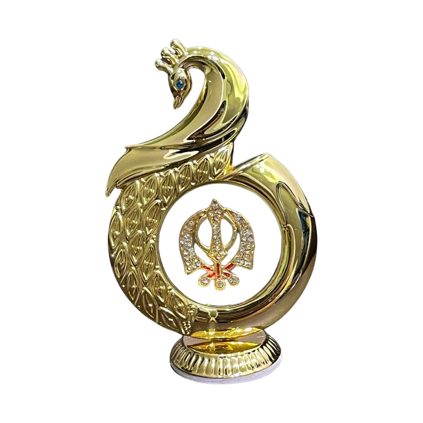 Khanda, Dashboard Decor, Peacock, Car Dashboard Accessories, Metal dashboard items. Sikh Items.