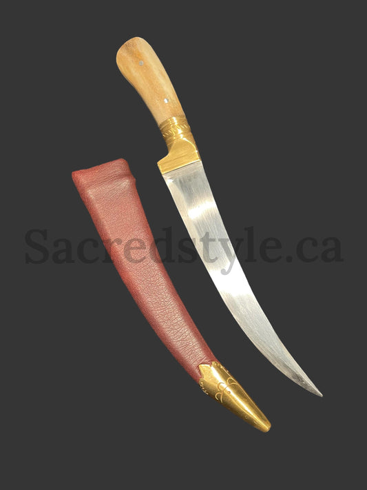 Hand Made Sarbloh Khanjar with 12 Singhi Handle, Pesh Kabz, Sikh Kakar, Kukri, Kakkar, Sikh Gift Items