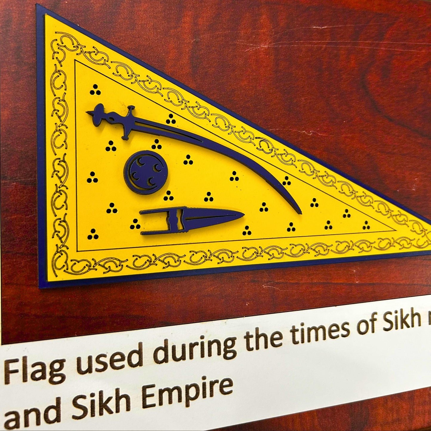 Old Sikh Flag Wall Hanging, Home Decor, Khalsa Raj, Sikh Gift Items
