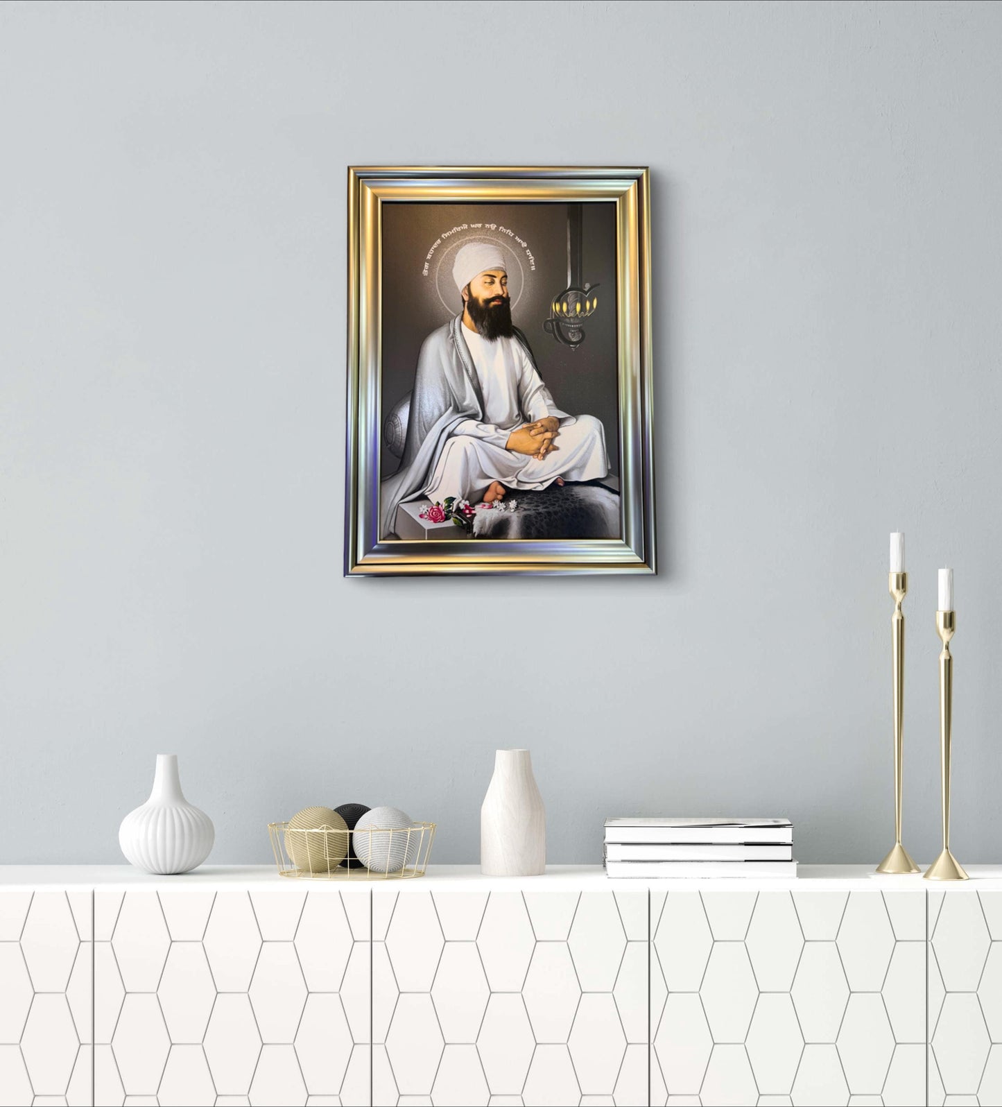 Guru Teg Bahadur ji Saroop 32x24 inches, Sikh Wall hanging, Sikh photos, Sikh gift items,
