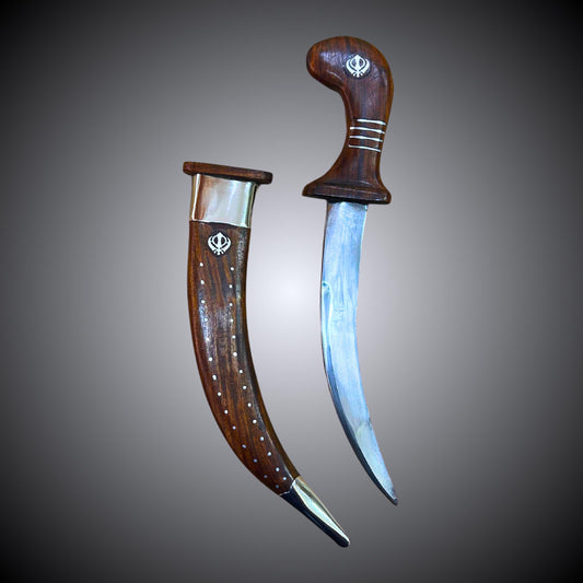 Kirpan Sarbhloh, Sikh Kakar, Kukri, Kakkar, 14 inches Wood case kirpan,  Punjabi Kirpan, Sikh Gift Items,