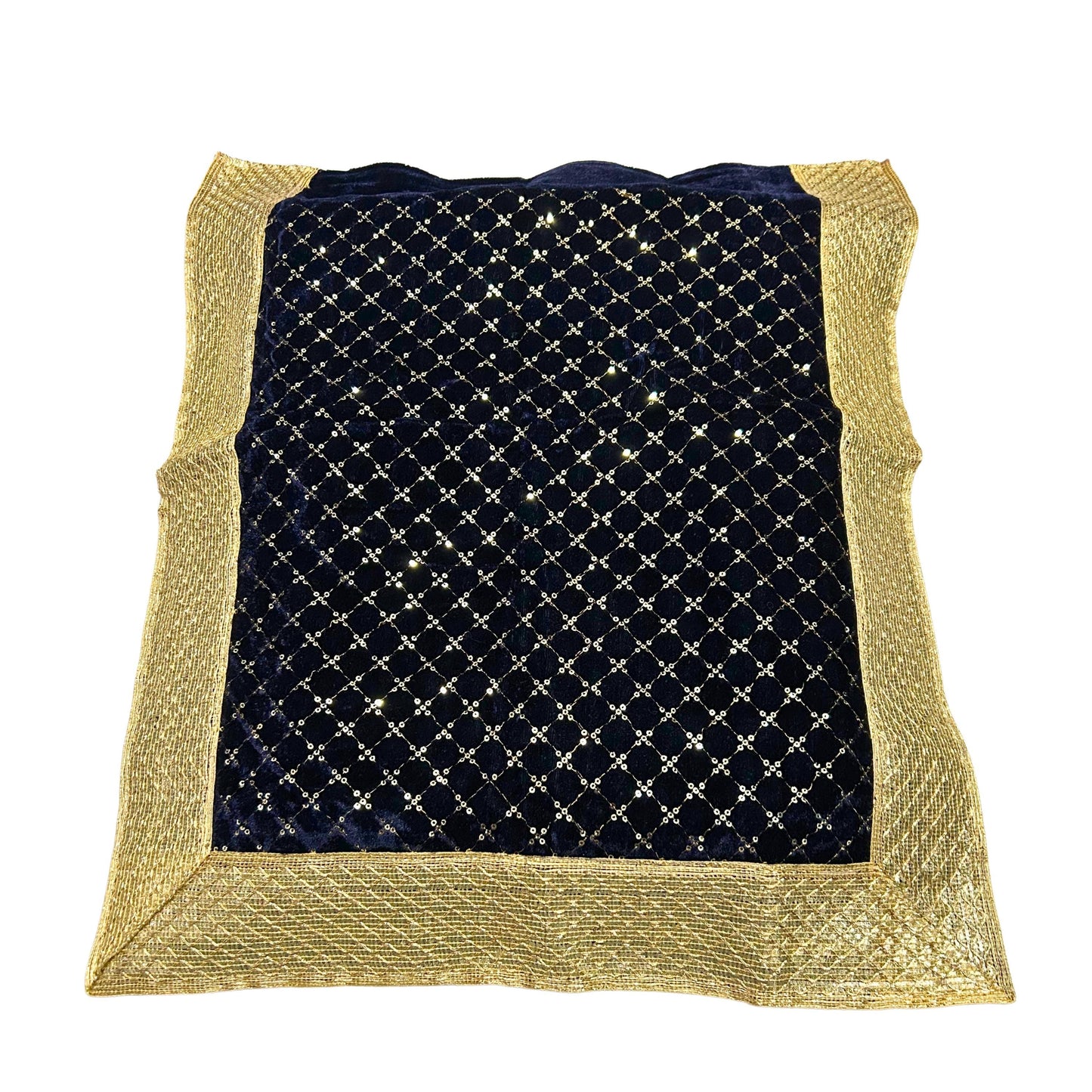 Sundar Rumala Saab, Guru Granth Sahib Ji Rumala Sahib Double Set with 2 Palkan with lining, Dark Blue, Sikh Accessories, Sikh Gift Items,