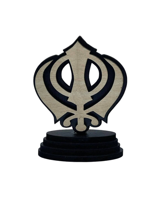 Khanda Car Dashboard Accessories, Wood Khanda, Sikh Symbol, 3D Khanda, Car Dashboard Decor, Sikh Items,