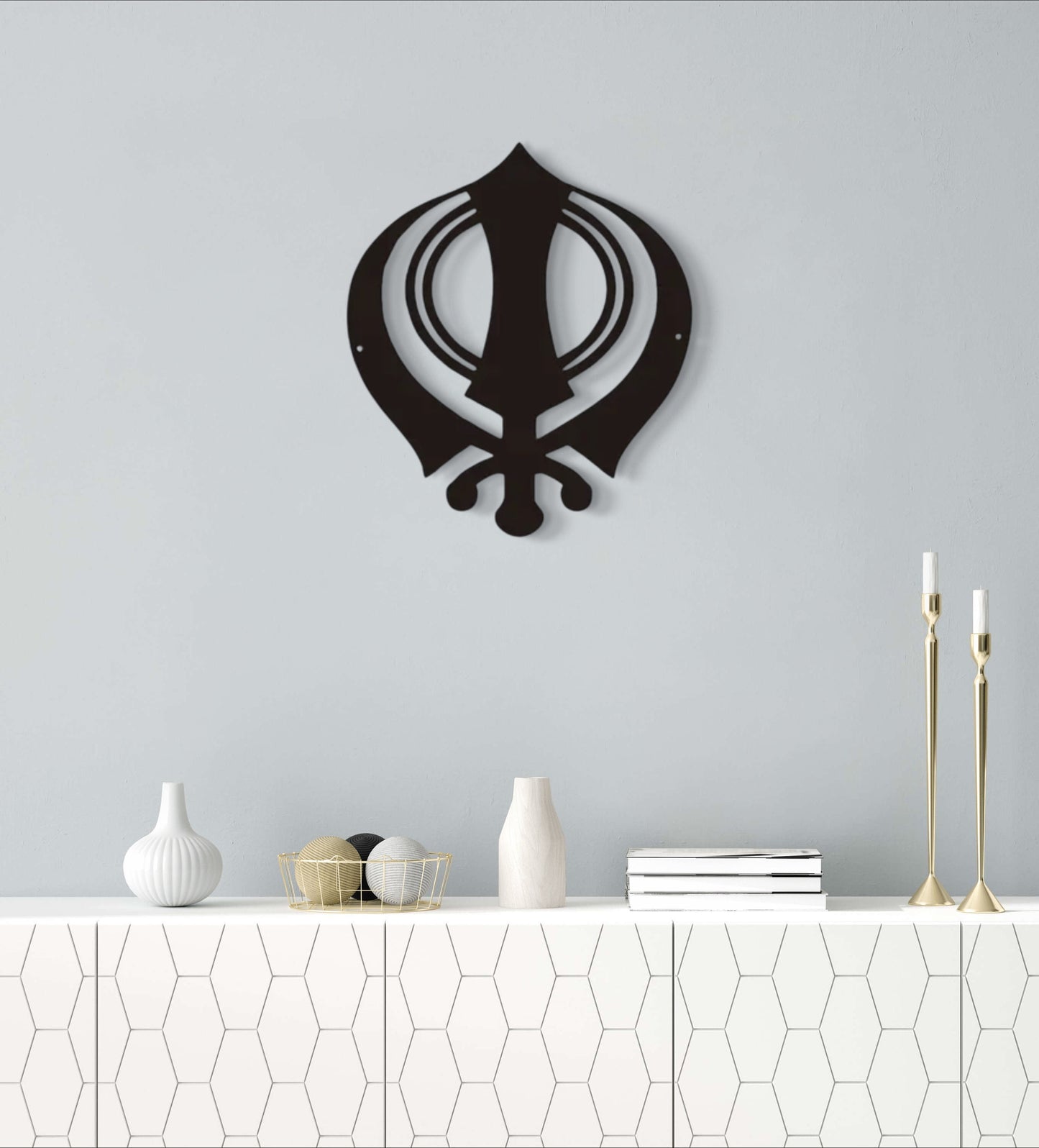 Khanda Metal Wall hanging, Metal Decal, Home Decor, Sikh gift Items,