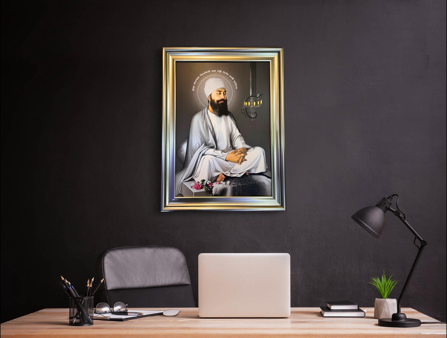 Guru Teg Bahadur ji Saroop 32x24 inches, Sikh Wall hanging, Sikh photos, Sikh gift items,