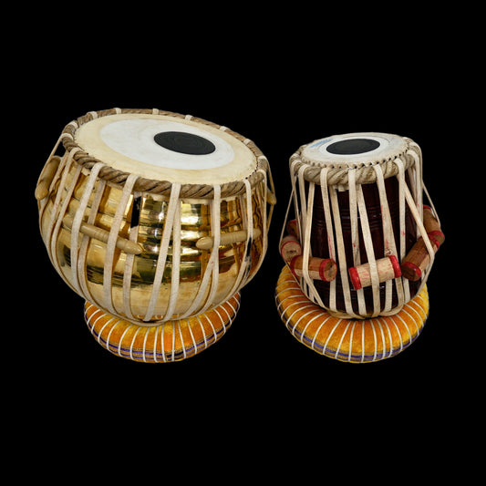 Tabla Set, Indian Drum, Brass Professional Bayan & Dayan Percussion Musical Instrument, Indian Classical Music,