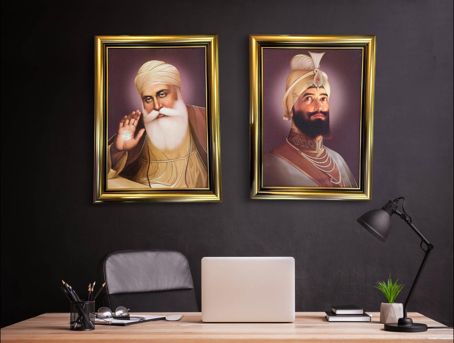 Guru Nanak Dev Sahib Ji, Guru Gobind Singh Ji Saroop, Sikh Big photos 32x24inches, Sikh Wall Hanging, Sikh gift items,