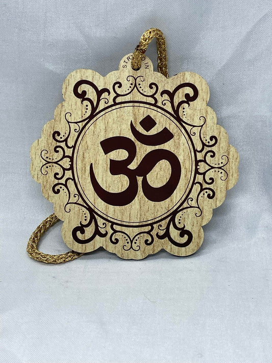 Om Car Hanging, Wood Car Hanging, Hindu, Car Decor, Rear view mirror Ornament, Hindu gift items,