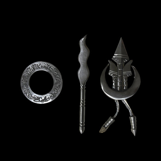 Dumala Shingar SARABLOH, Dumala Traditional Shastar set, dumala accessories, Chand bagan tora pin, Chakri, Nihang Singh, Sikh items,
