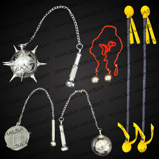 Gatka Set of 7 items, Chakar, Sikh gatka accessory, Sikh Martial Art tools, Sikh Gift items