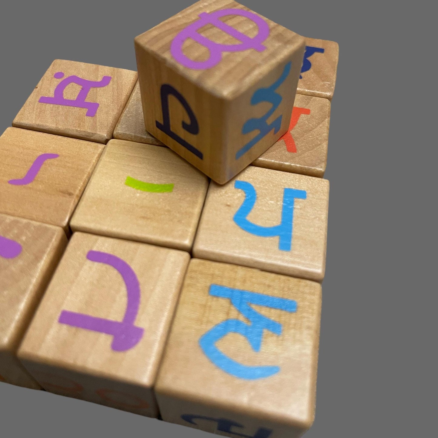 Gurmukhi Building Blocks for Kids, Punjabi Alphabet Wooden blocks, Punjab, Sikh Gift items.