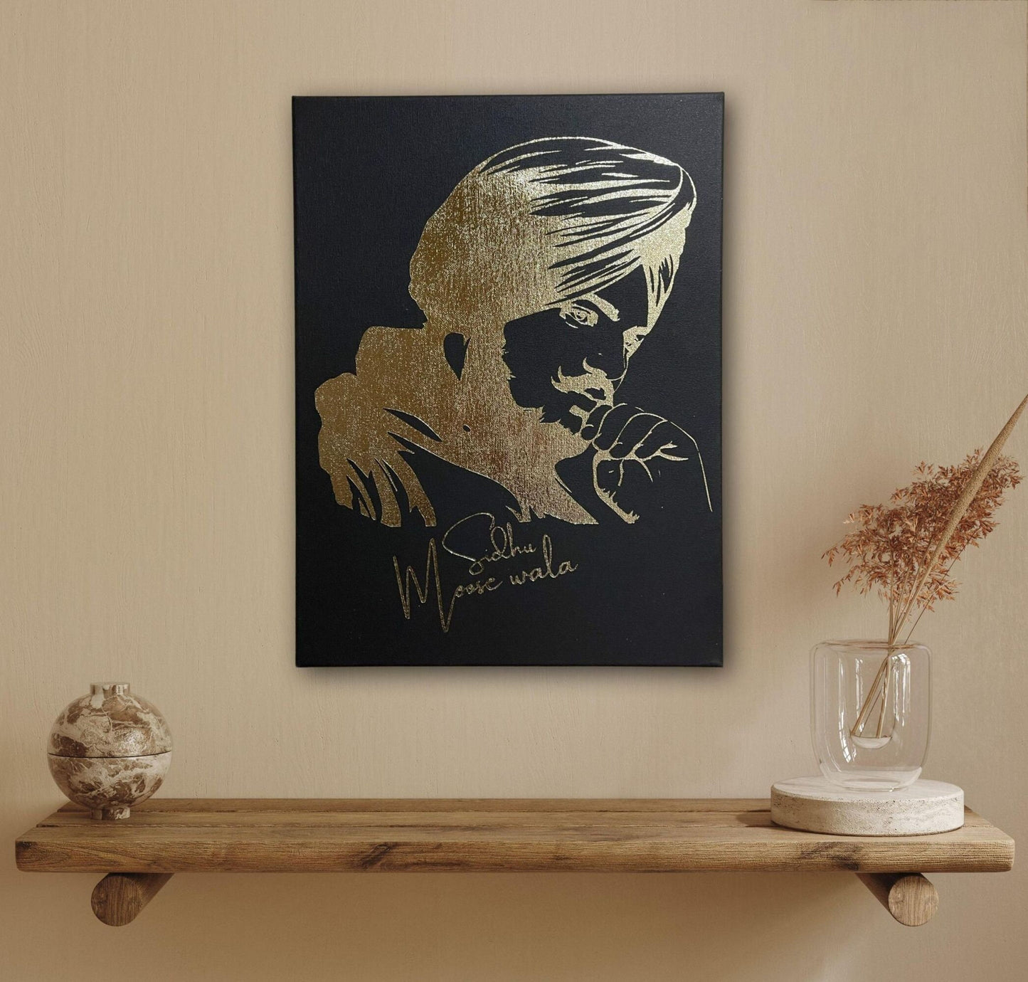 Hand Made SIDHU MOOSEWALA Foil Art On CANVAS| Moosewala Poster| Punjabi Singer| Moosewala Artwork | Punjabi Gifts