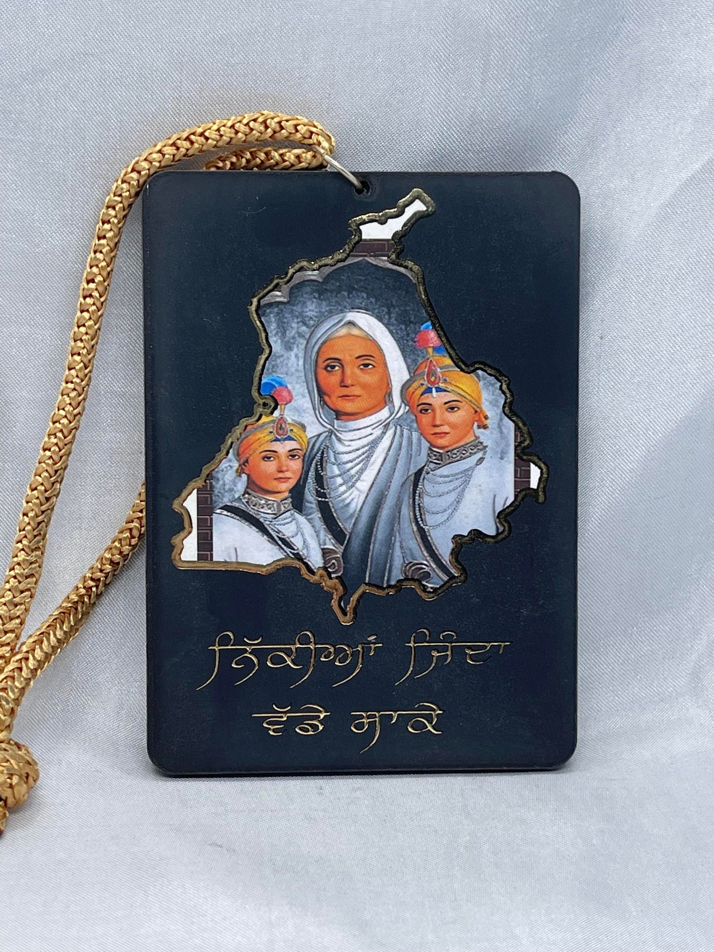 nikian jindan wade sake Car hanging, Mata Gujri Ji, Sahebzade, Sikh Car Decor,