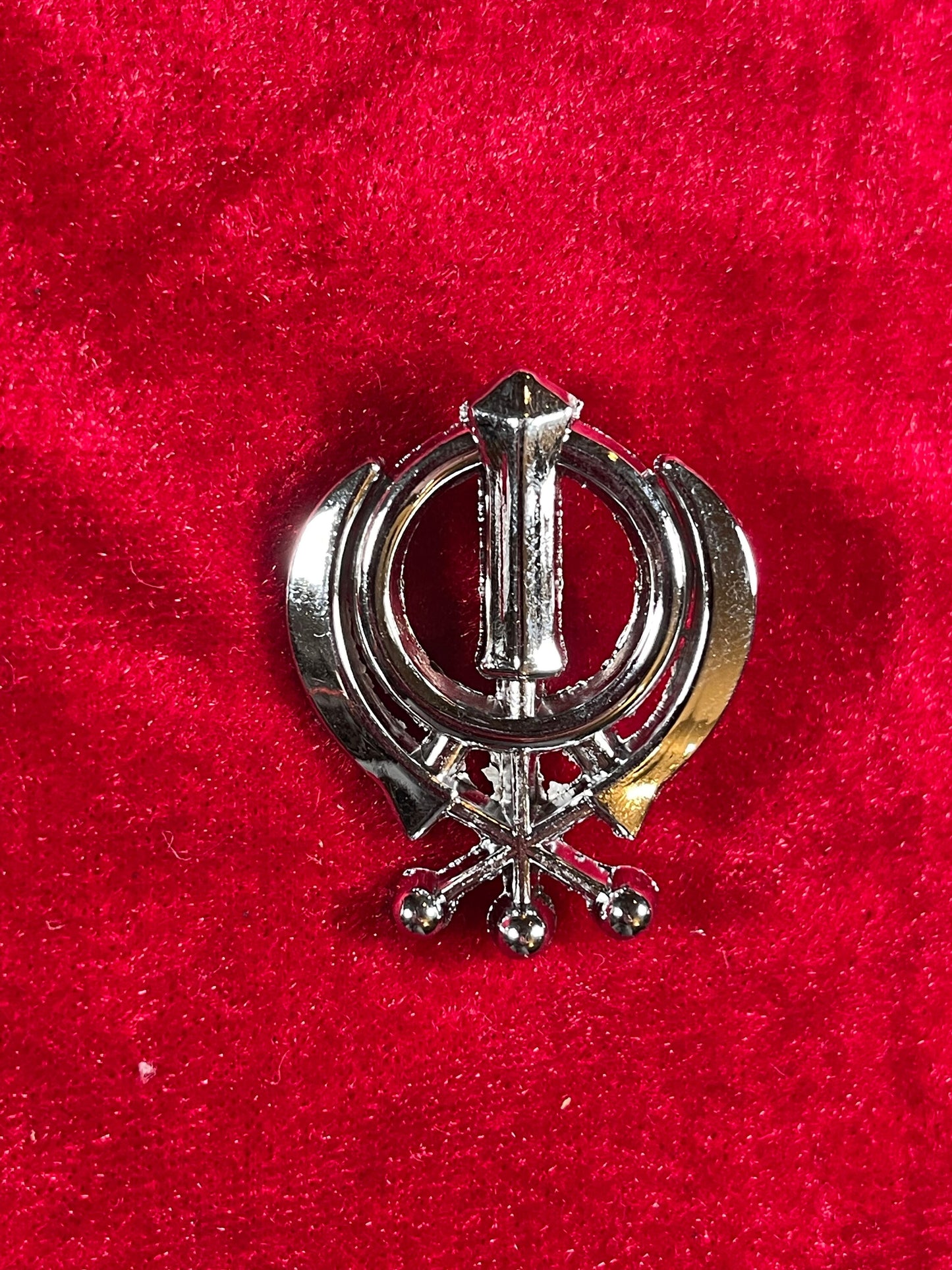 Khanda, Dumala Shastar, Dumala Shingar, Stainless steel khanda pin, Sikh Items,