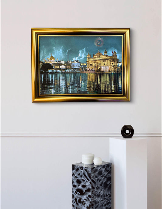 The Golden Temple Photo 32x24 inches, Sri Darbar Sahib, Amritsar Saab, Sikh home decor, Wall hanging, Sikh gift items,