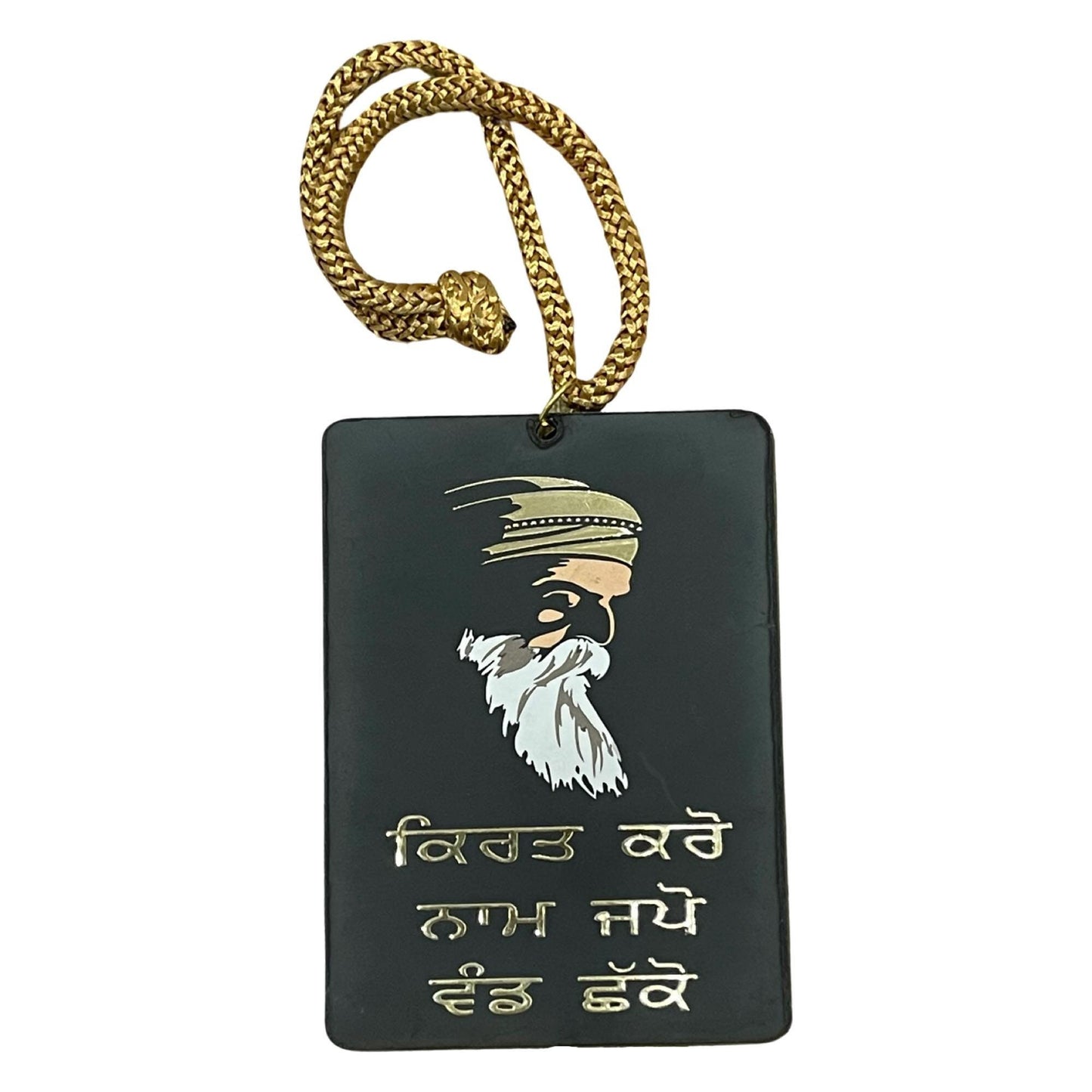 Guru Nanak Dev Ji Photo Car Hanging, Kirat Karo Naam Japo Vand Shako,Sikh Car Decor, Sikh Gift Items,
