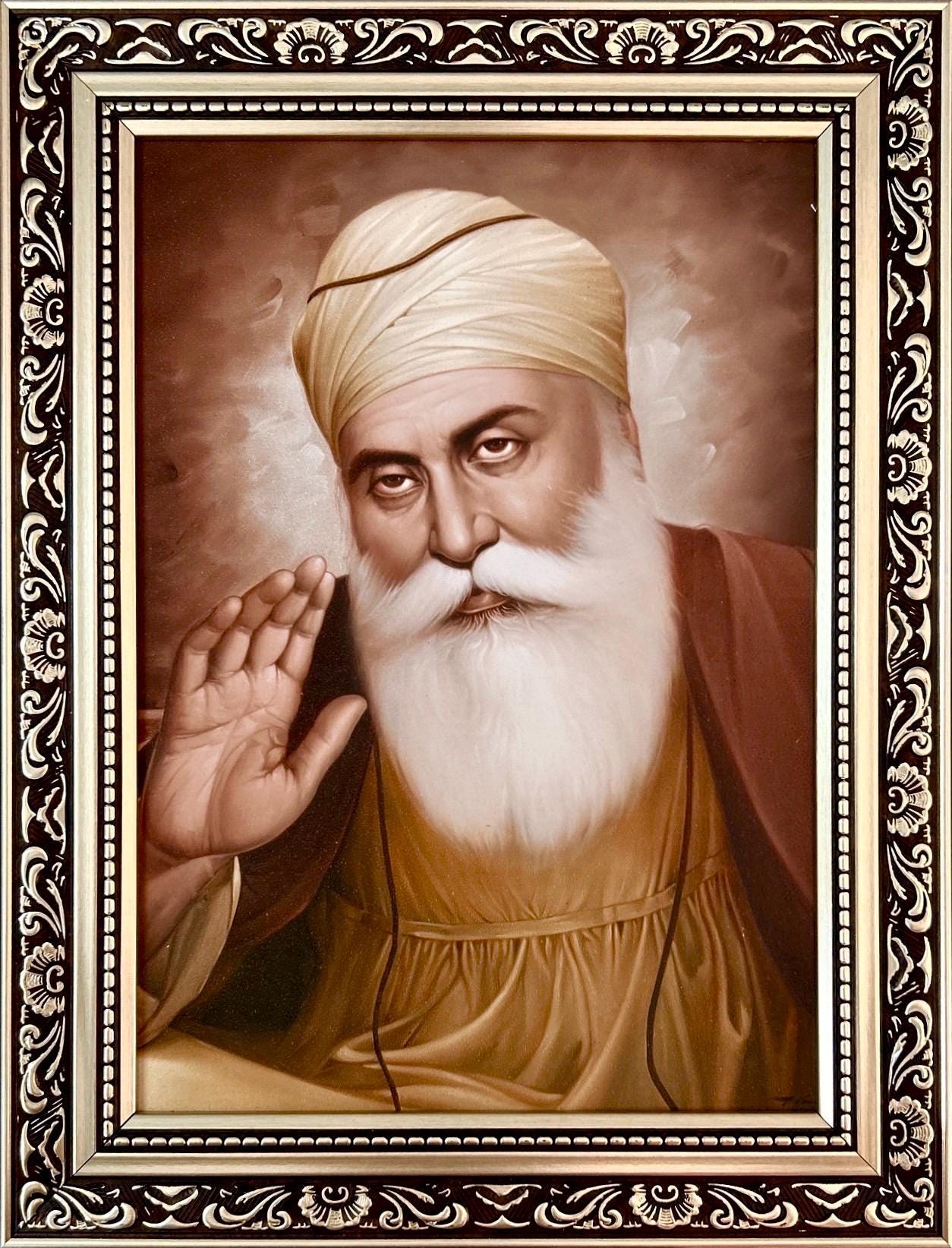 Guru Nanak Dev ji saroop 17x13 inches, sikh photos, Sikh Wall hanging, Sikh gift items,