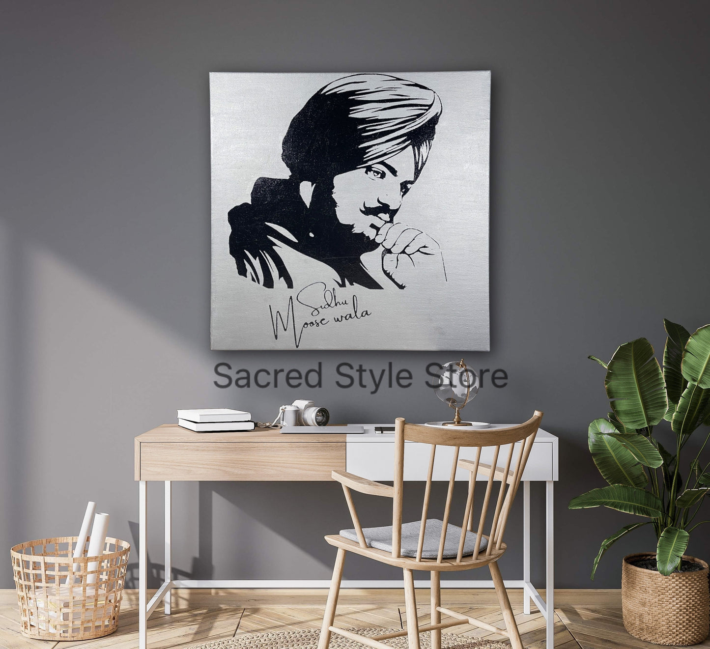 Hand Made SIDHU MOOSEWALA Foil Art On CANVAS| Moosewala Poster| Punjabi Singer | Punjabi Gifts Items