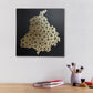 Punjab Map | Punjabi letters Canvas Foil Art | Wall Hanging | Home Decor | Punjabi Boli | Sikh Gift Items |