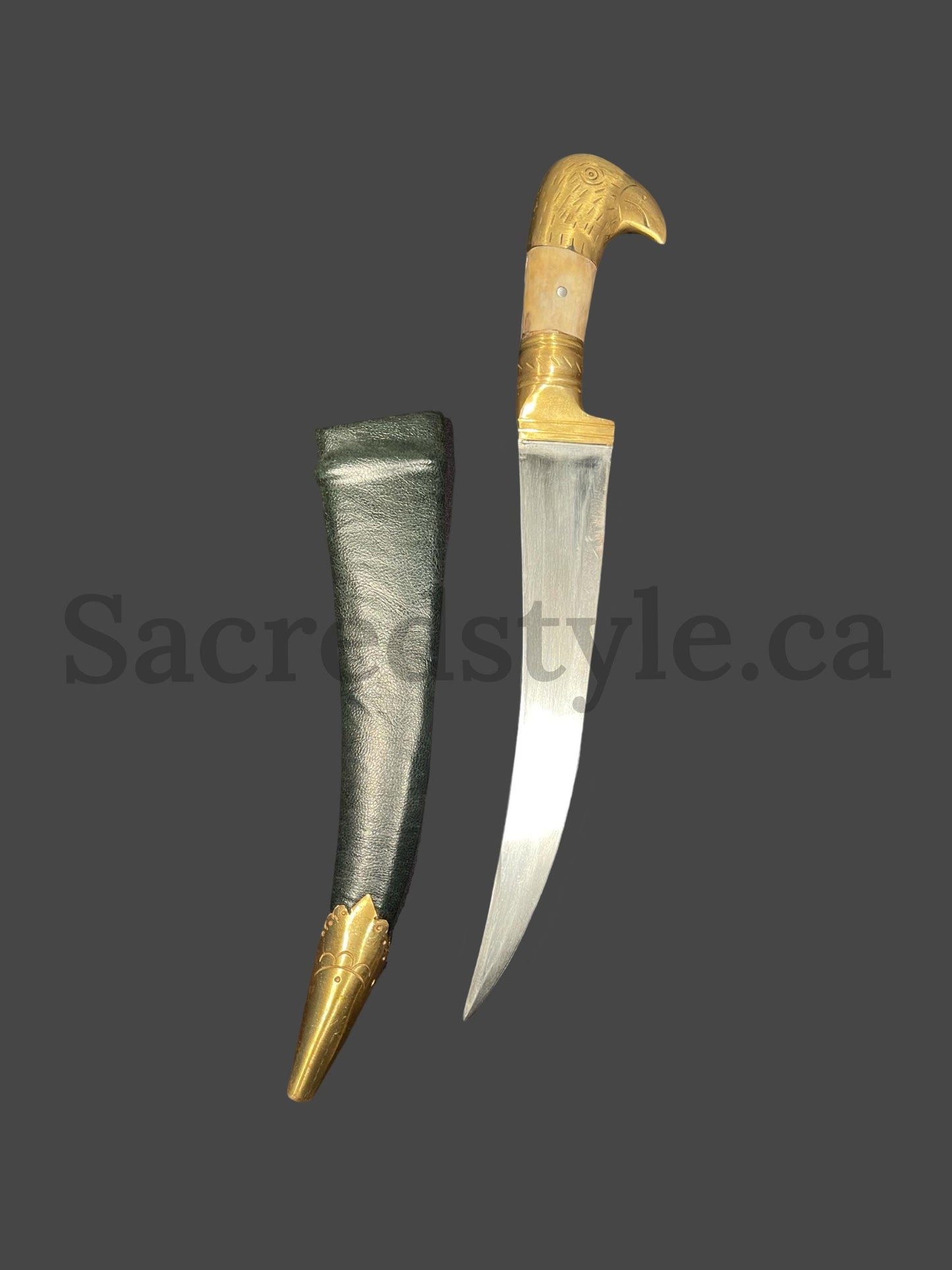 Hand Made Sarbloh Khanjar with Brass Handle, Baaz Khanjar, Pesh Kabz, Sikh Kakar, Kukri, Kakkar,  Sikh Gift Items