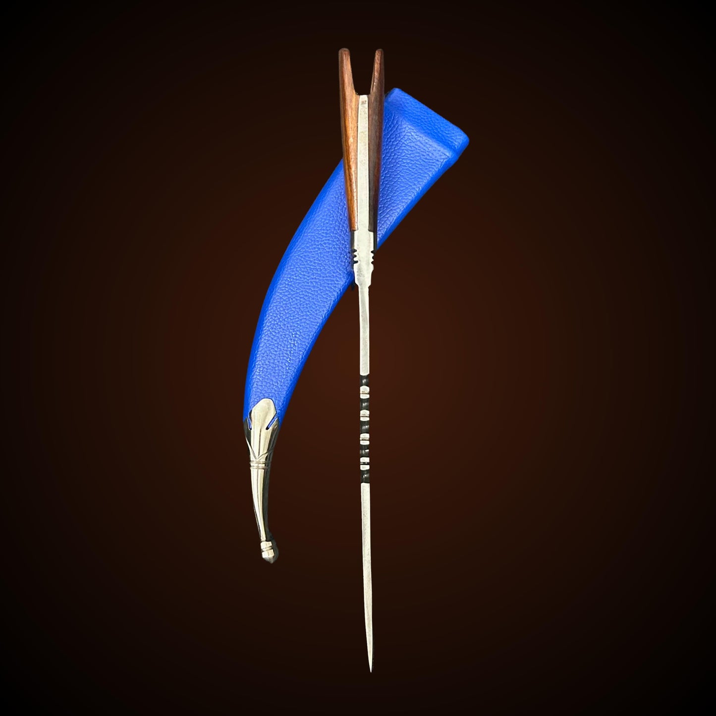 Hand Made Sarbhloh Khanjar,  Sikh Khanjar, Pesh Kabz 12 inches, Sikh Kakar, Kukri, Kakkar, Leather cover, Nihang Singh Ji, Sikh Gift Items