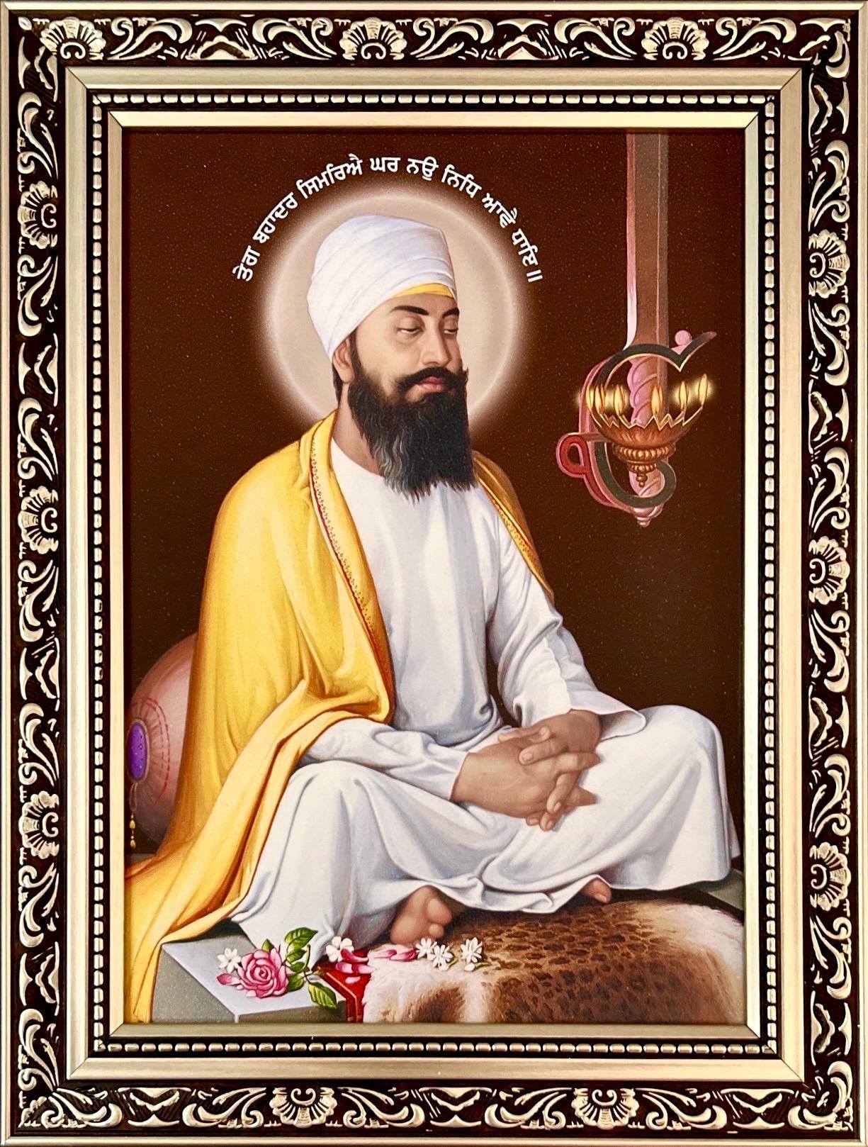 Guru Teg Bahadur ji Saroop 17x13 inches, Sikh Wall hanging, Sikh photos, Sikh gift items,