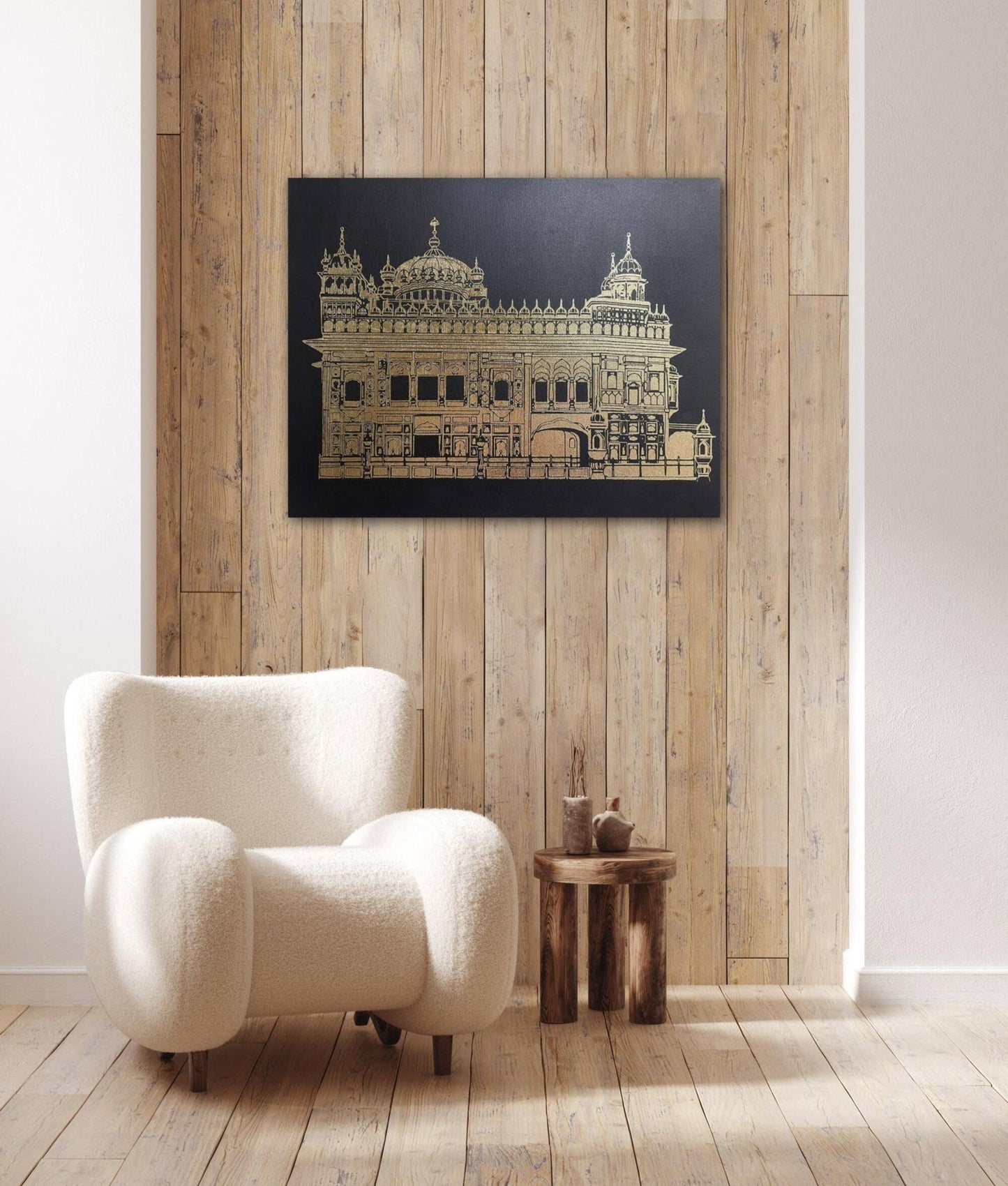 Handmade The Golden Temple Foil Art on Canvas, Siri Darbar Sahib, Punjabi, Sikh Art, Home Decor, Sikh Gift Items.