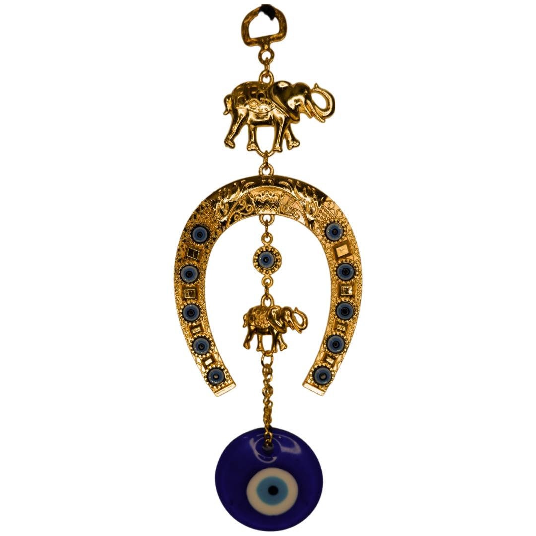Horse Shoe, Evil Eye,Elephant Wall Hanging, Good luck Hanging, Home Decor, Hindu Items,