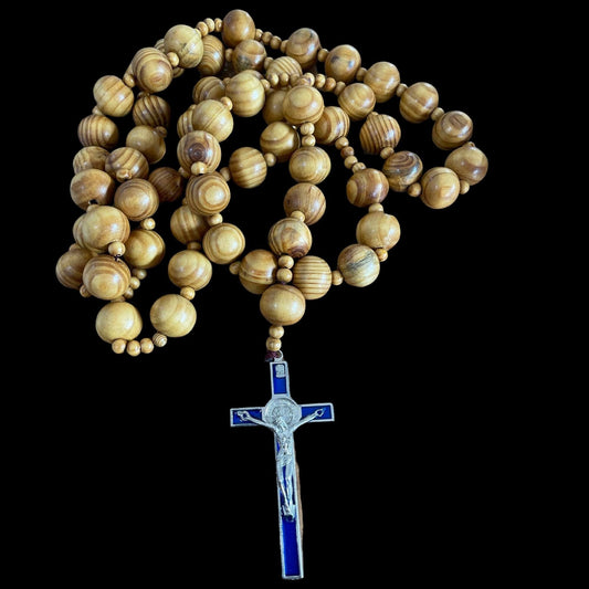 Wall Rosary, Over Size Rosary, Big Cross, Wall Hanging, Wood Cross, Christmas Gift, Home Decor,