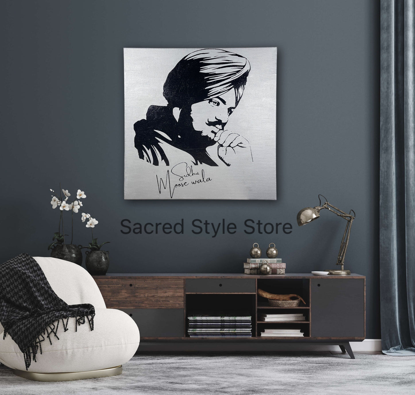 Hand Made SIDHU MOOSEWALA Foil Art On CANVAS| Moosewala Poster| Punjabi Singer| Moosewala Artwork | Punjabi Gifts