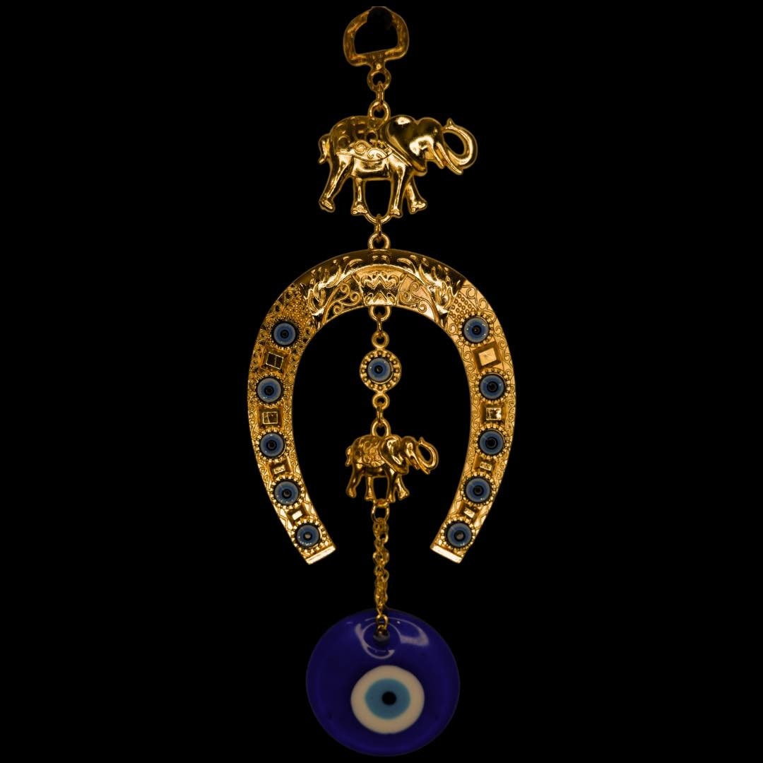 Horse Shoe, Evil Eye,Elephant Wall Hanging, Good luck Hanging, Home Decor, Hindu Items,