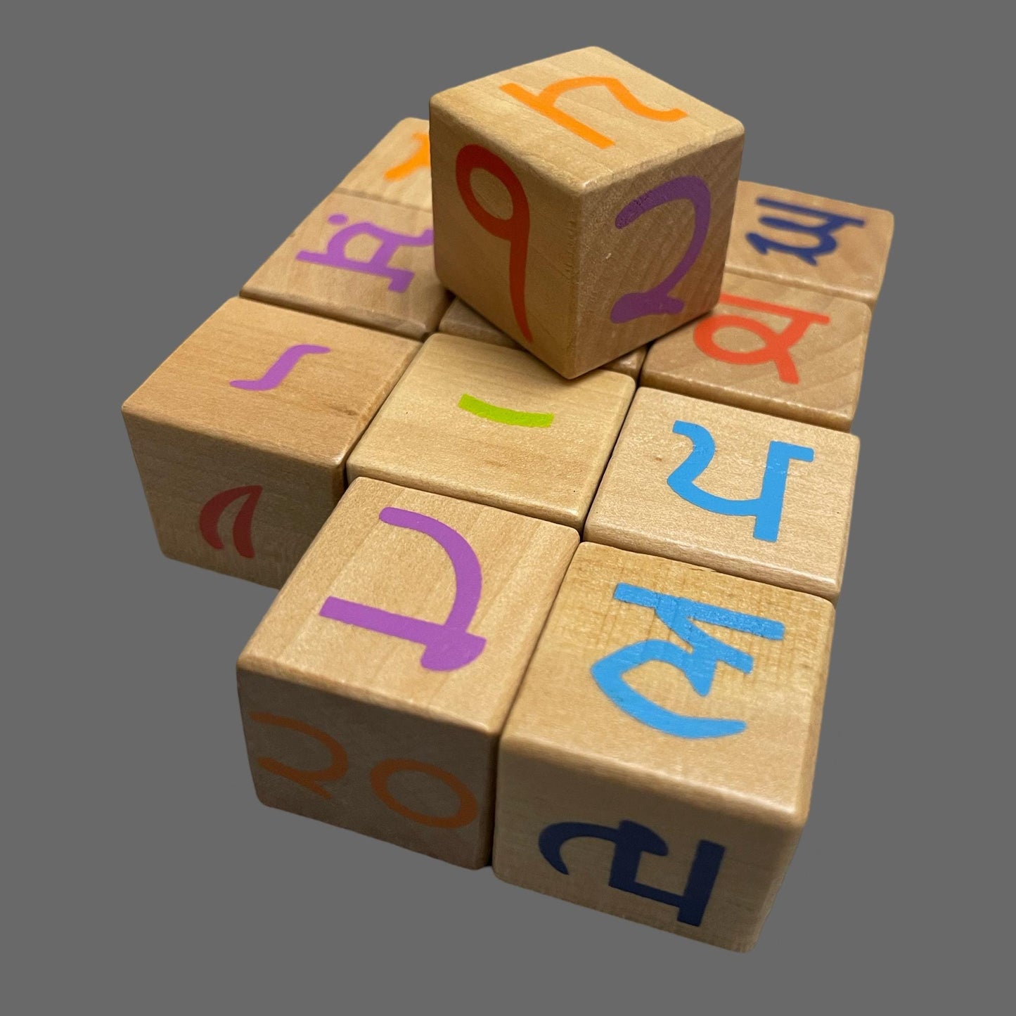 Gurmukhi Building Blocks for Kids, Punjabi Alphabet Wooden blocks, Punjab, Sikh Gift items.