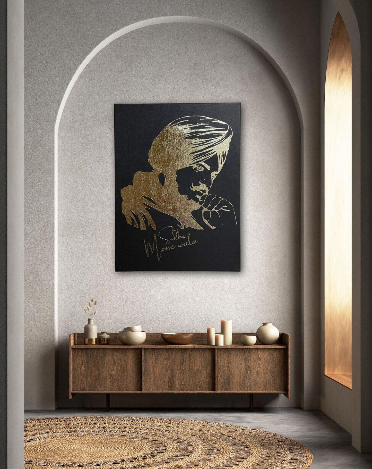 Hand Made SIDHU MOOSEWALA Foil Art On CANVAS| Moosewala Poster| Punjabi Singer| Moosewala Artwork | Punjabi Gifts