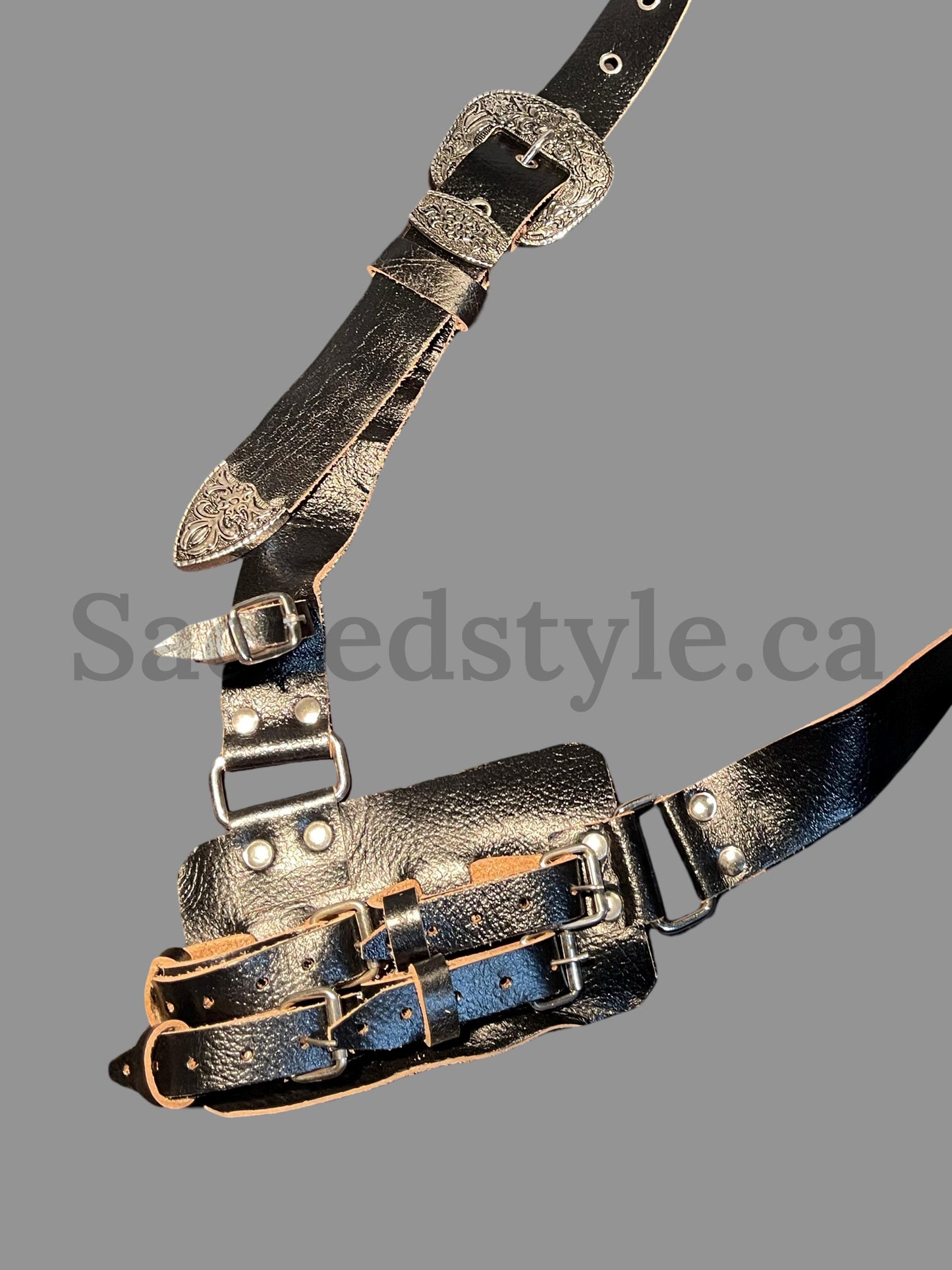 DOUBLE Shastar Gatra, Leather Gatra, Kirpan strap, Khanjar strap, Kukri strap, Sikh Kakar, sikh Kakkar, Sikh Items.