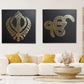 Khanda, Ek Onkar Mandala, Set of two, Sikh Wall Art, Sikh Home Decor, Sikh Wall Hanging, Sikh Wall Decor, Punjabi Gift items, Sikh Items,