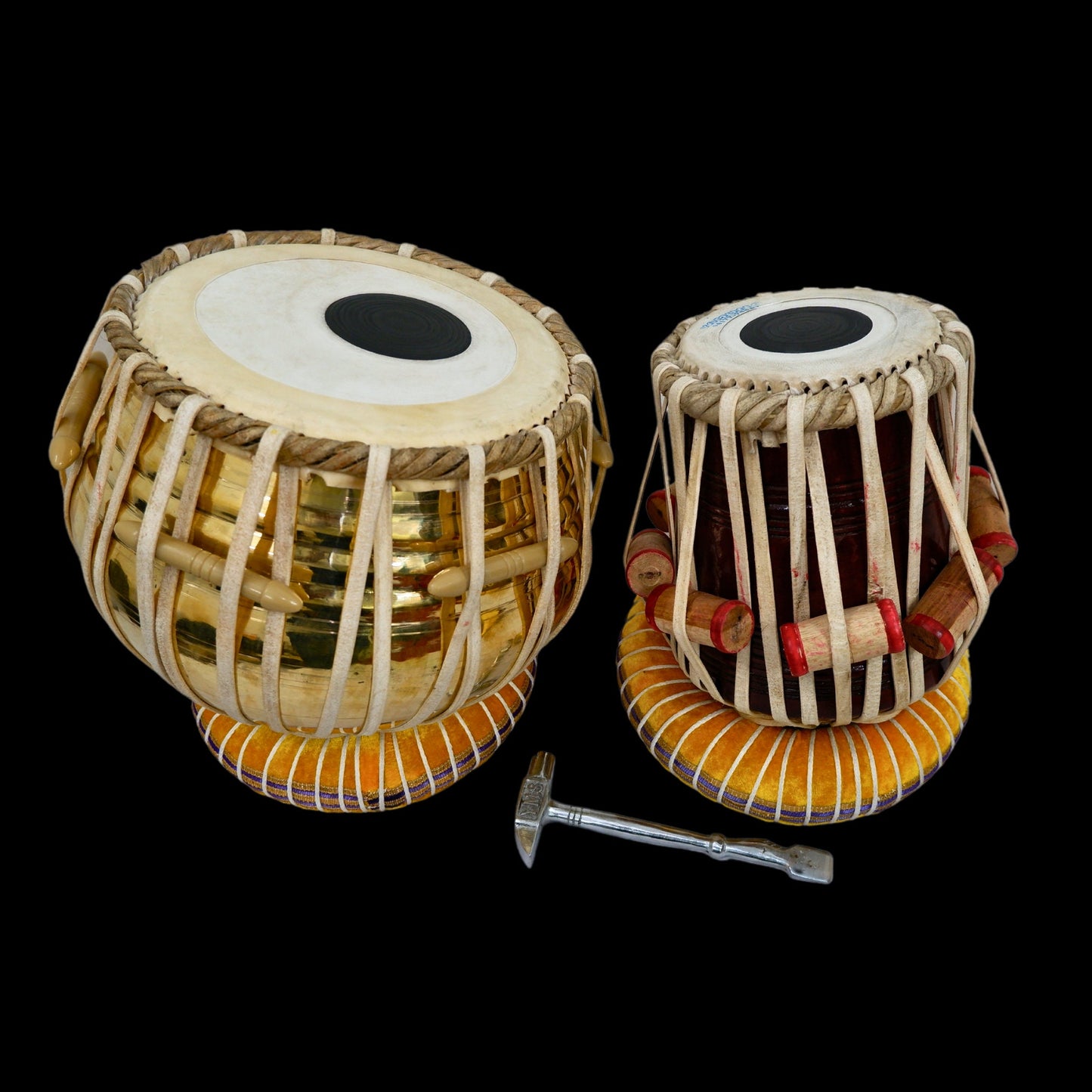 Tabla Set, Indian Drum, Brass Professional Bayan & Dayan Percussion Musical Instrument, Indian Classical Music,
