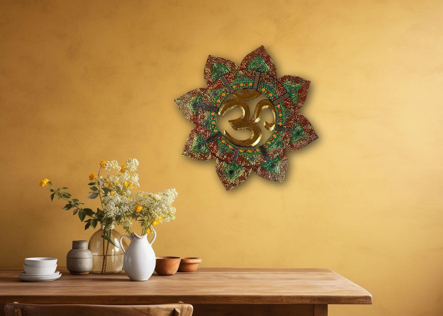 OM Wall Hanging, Hindu Home Decor, Indian, Hindu gift Items, Pooja Room Decor,