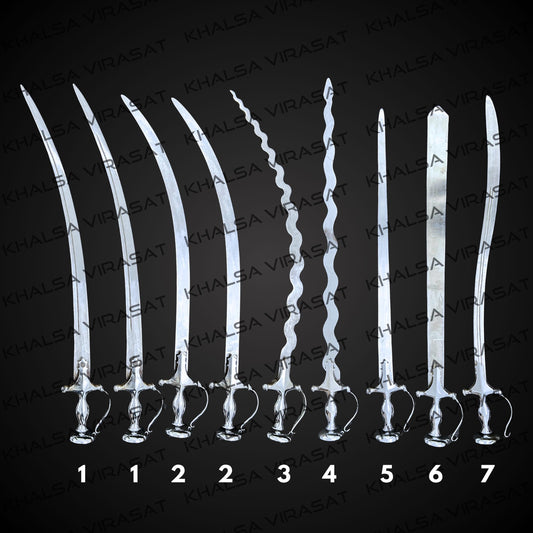 Gatka Kirpan Set of 9 items, Sikh gatka accessory, Sikh Martial Art tools, Sikh Gift items