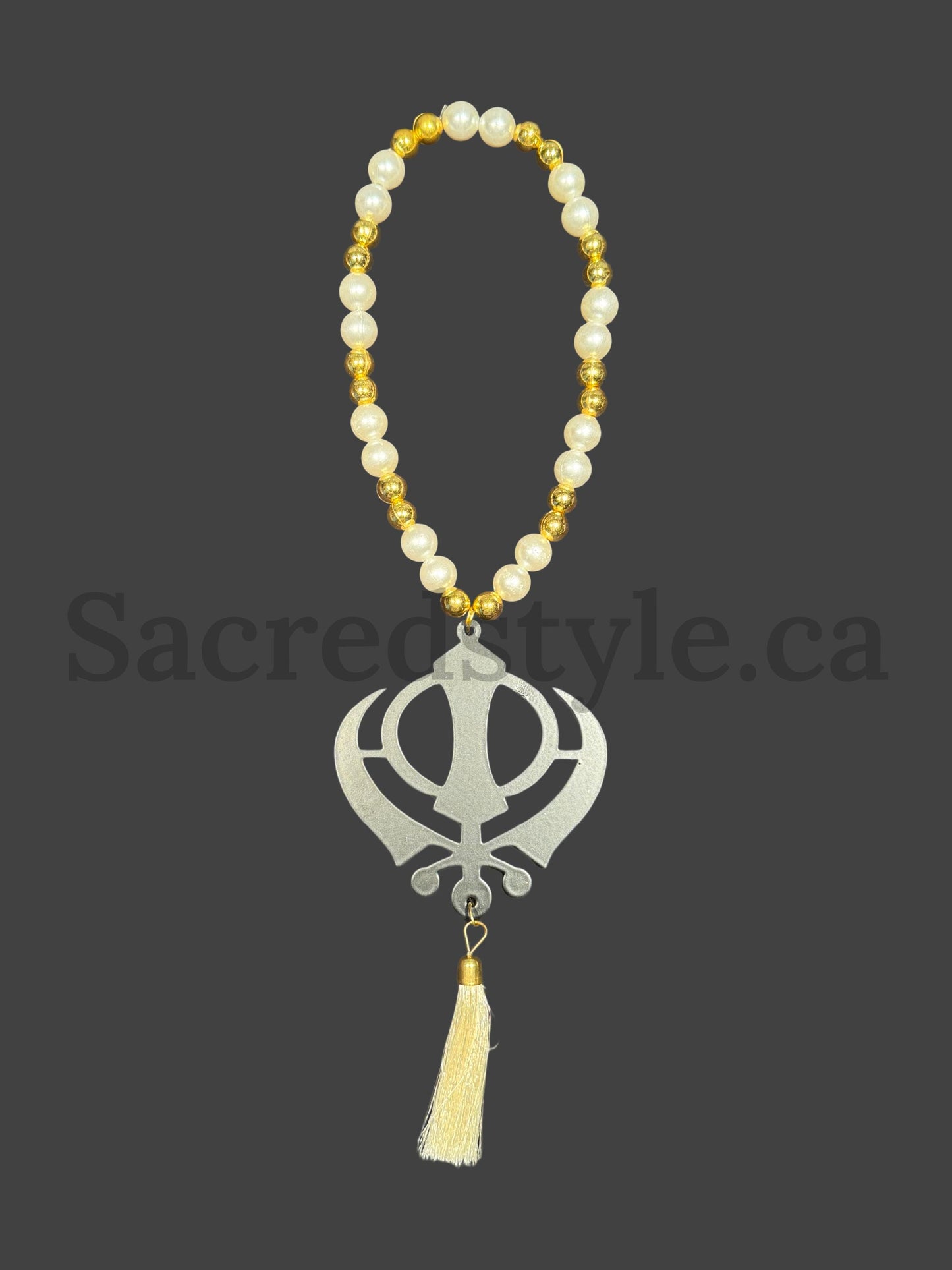 Khanda with beads Car Hanging, Car Decor, Sikh gift Items