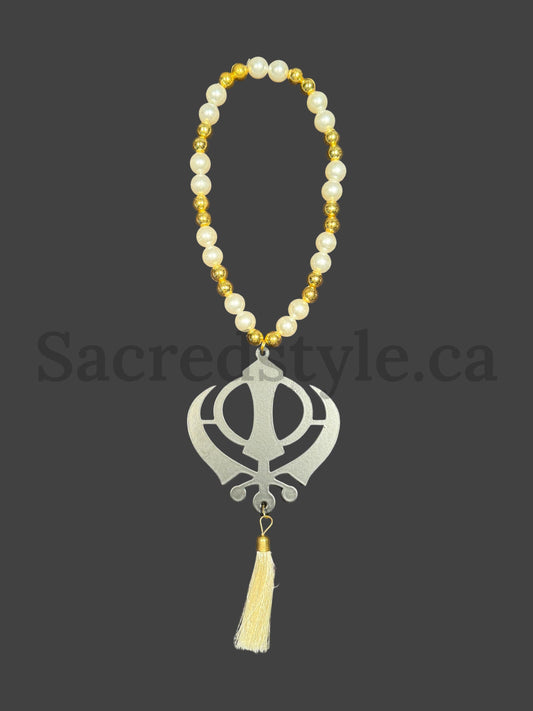 Khanda with beads Car Hanging, Car Decor, Sikh gift Items